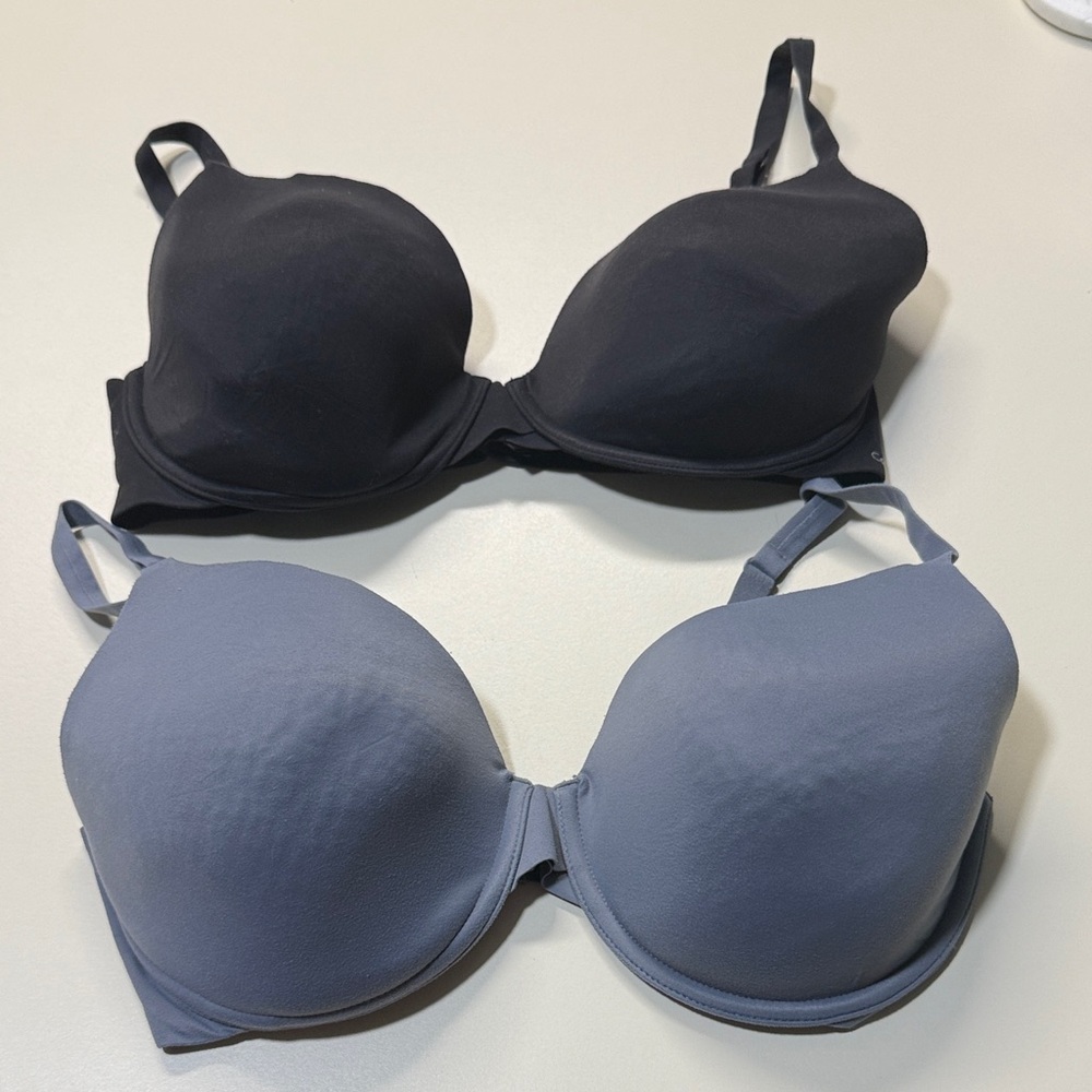 Calvin Klein Black and Gray Bra Set